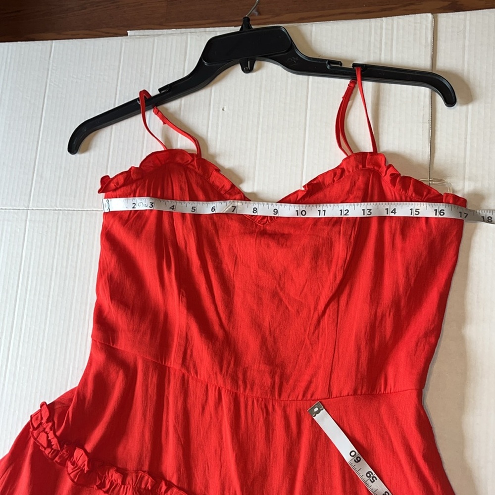 NWT-Francesca's-XL-Red-Spaghetti Strap, tiered ruffles, mini dress/Sundress. - Picture 7 of 12